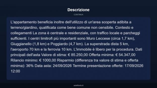 Immobile in asta di 154 m² con più di 5 locali in vendita a Sanarica - Foto 16