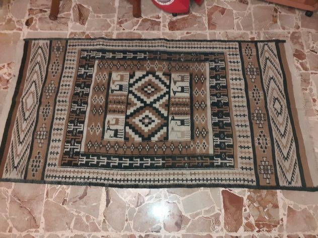 Tappeto Arabo Africano Maghreb in lana annodato a mano motivo Antilopi cm230x122 - Foto 2