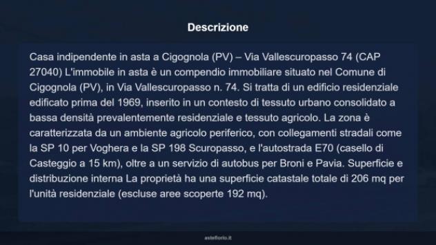 Immobile in asta di 206 m² con più di 5 locali e box auto doppio in vendita a Cigognola - Foto 17