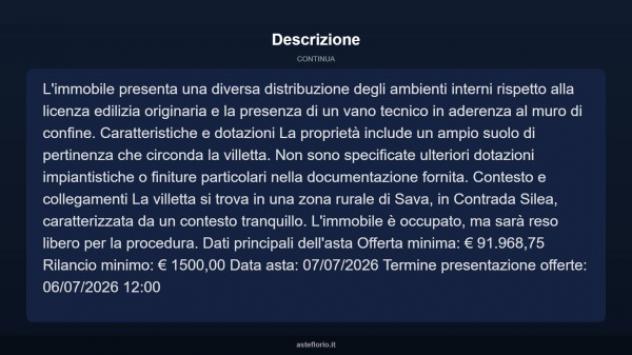 Immobile in asta di 157 m², box auto in vendita a Sava - Foto 4