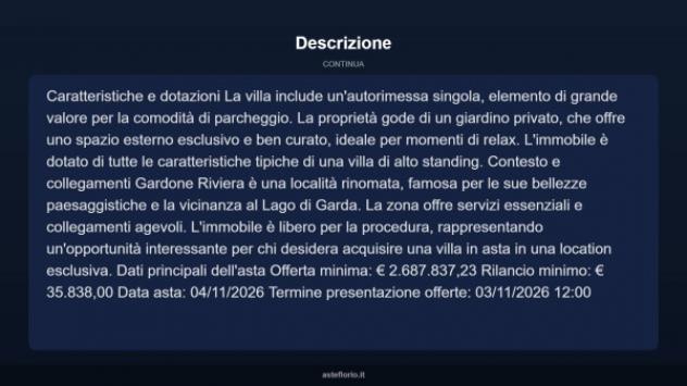 Immobile in asta di 285 m² con più di 5 locali e box auto in vendita a Gardone Riviera - Foto 6