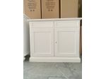 NUOVA CREDENZA 2 ANTE 2 CASSETTI DI VERO LEGNO IN FINITURA BIANCO LACCATO