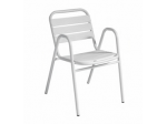 SEDIA CALIPSO ALU LISTELLI C/BRACC  BIANCO