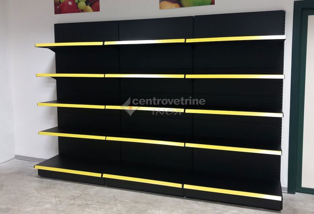 SCAFFALE IN FERRO NERO DA 303 CON PIANO BASE 40 E PIANI DA 40 - Foto 3