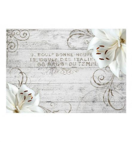Fotomurale Adesivo Tra Legno E Fiori Bianchi ARREDALACASA - Foto 2