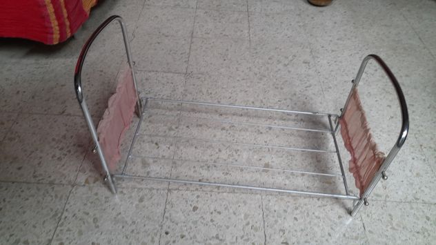 Lettino bambole in metallo vintage 54x27 h27/40 - Foto 7