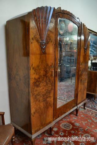 Armadio tre ante stile Art Déco degli anni 50 - Foto 10