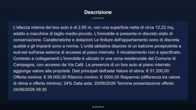 Immobile in asta di 66 m², box auto in vendita a Campagna - Foto 6