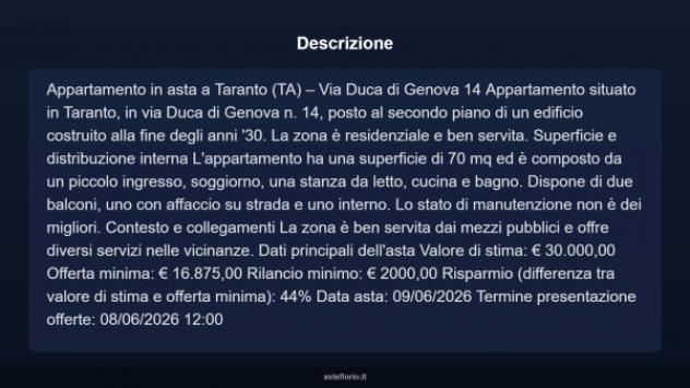 Immobile in asta di 70 m² in vendita a Taranto - Foto 16