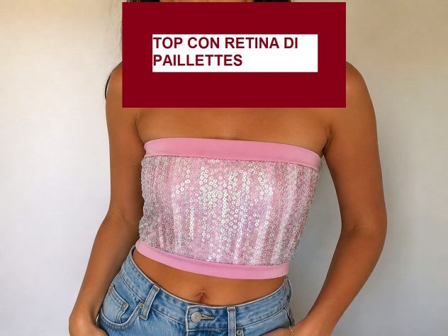 TOP DOPPIATO IN RETINA CON PAILLETTES ***NUOVO***