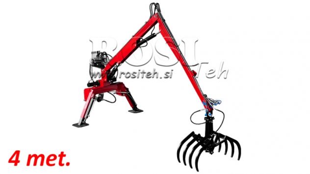-CARICATORE IDRAULICO DEL TRATTORE CON LE FORCHE HUT 4m