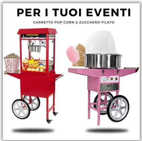 Noleggio Macchina Zucchero Filato e pop corn