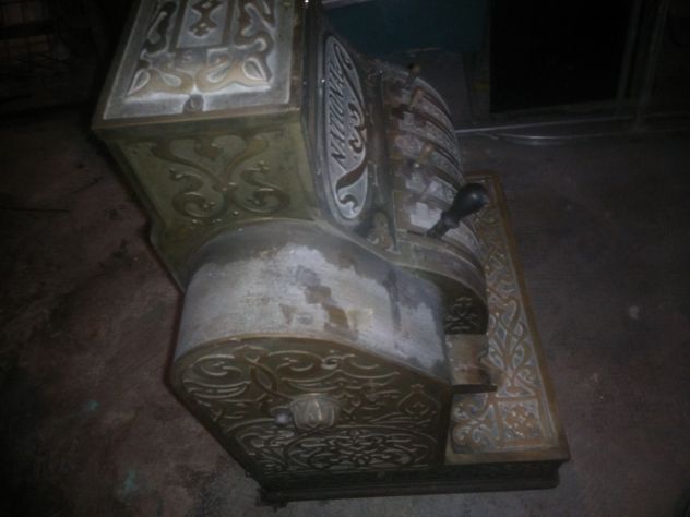 Rarissimo Registratore di cassa National in ottone, da collezione - Foto 7