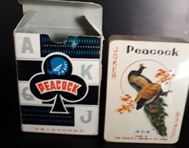Mazzo carte da gioco Peacock 404 vintage sigillato custodia in buono stato Ve