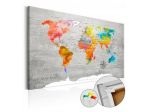 Quadro Di Sughero Mappamondo Sfondo Grigio Arredalacasa
