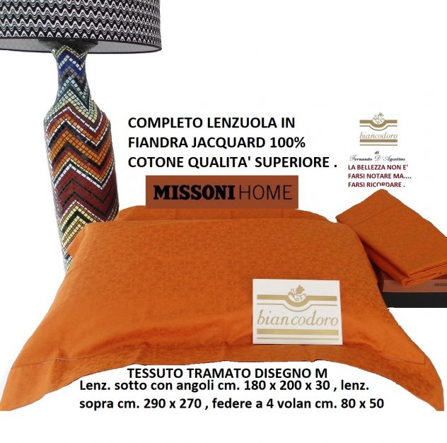 Missoni , Lenzuola Complete 4 pezzi ( modello copriletto ) in tre modelli . - Foto 4
