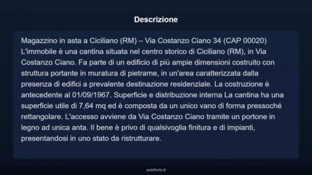 Immobile in asta di 7 m² in vendita a Ciciliano - Foto 3