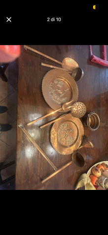 Bellissimi utensili cucina in rame per taverne camini locali rustici