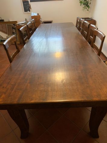 TAVOLO LEGNO MASSELLO 12 SEDIE - Foto 4