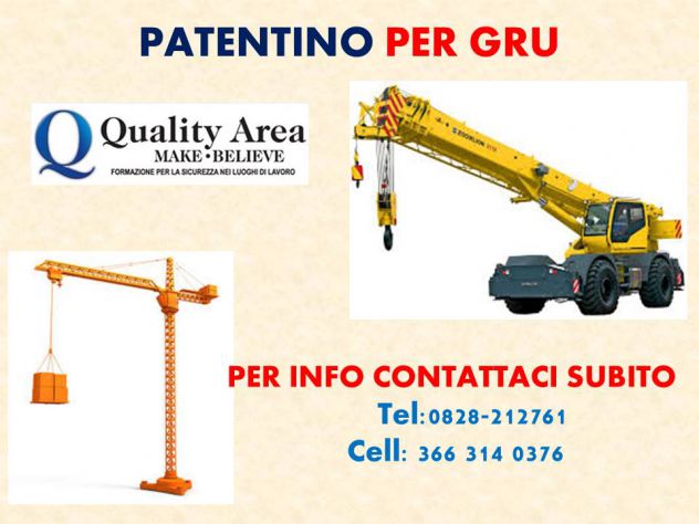 Patentino GRU su camion-a torre-AUTO CARRO/GRU 