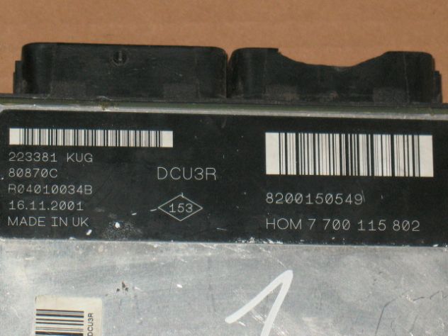 8200150549 ECU KANGOO 1.9 8200150549 R04010034B DCU3R HOM7700115802 - Foto 2
