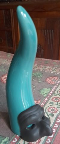 Corno in ceramica con pulcinella portafortunah.20 cm - Foto 4