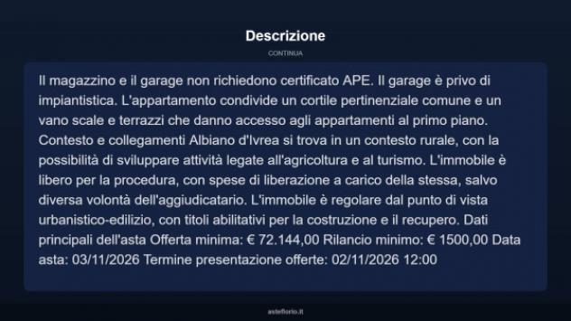 Immobile in asta di 150 m² con più di 5 locali e box auto in vendita a Ivrea - Foto 10