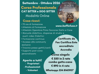 Corso Professionale Cat e Dog Sitter Certificato