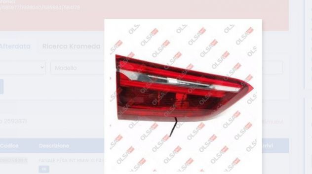 FANALE POSTERIORE SX INTERNO BMW X1 2015 63212710633 63217350695 0852593871