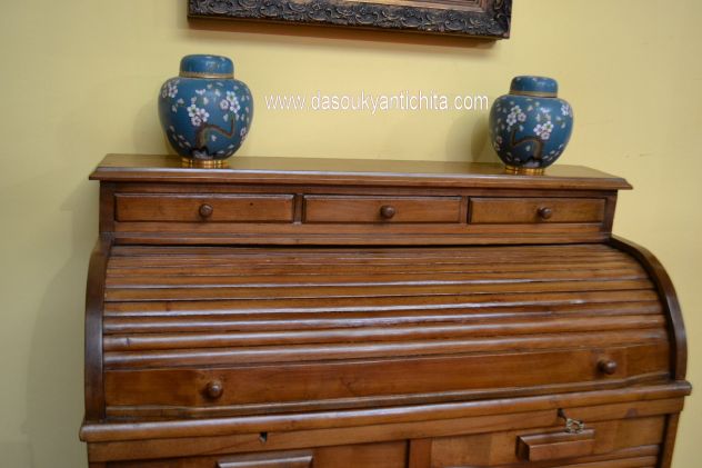 Classificatore a doppia serrandina con piano di scrittura a rullo stile inglese - Foto 8