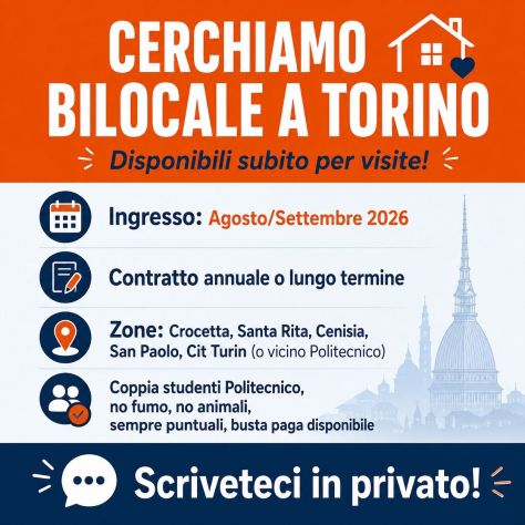 Bilocale per coppia di studenti