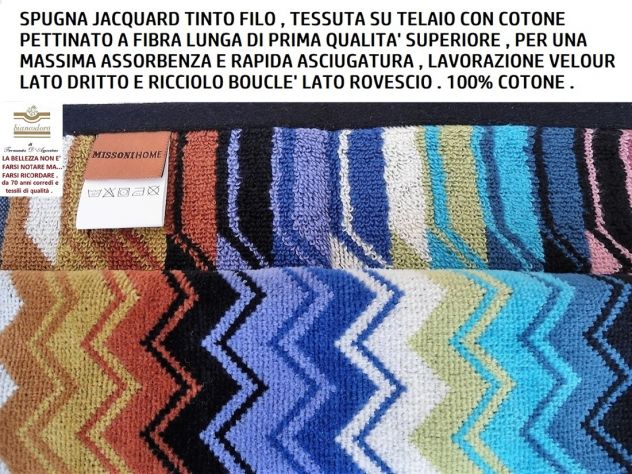 Teli spugna  set asciugamani MISSONI 1 viso + 1 ospite misure max - Foto 5