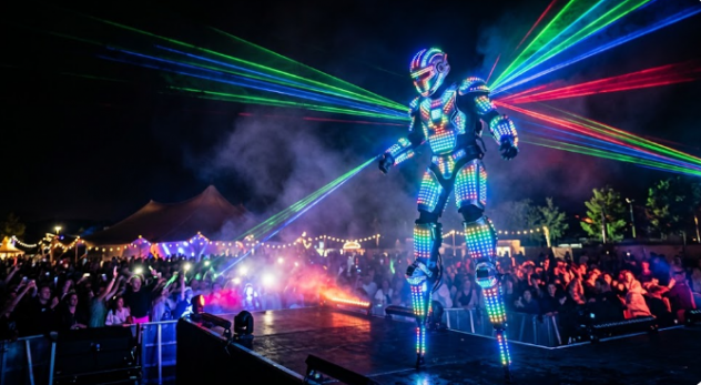 Robot Luminosi Laser Show Trampoliere Robot LED