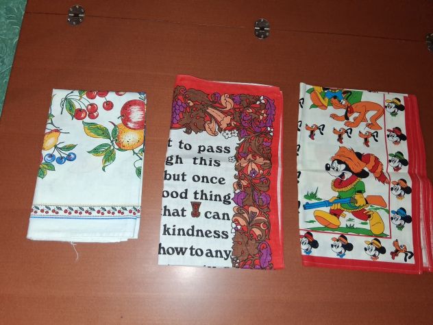 3 Strofinacci Canovacci Cucina Lino e Cotone Disney - Proverbio Irlandese - Foca