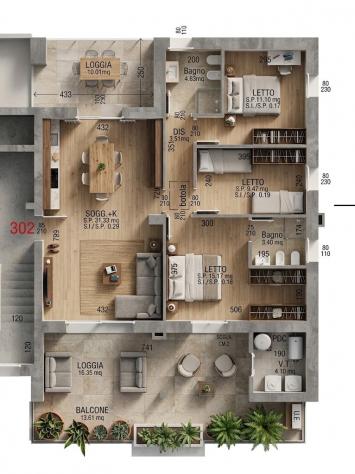 ATTICO CON TRE CAMERE DA LETTO E DUE LOGGE ESCLUSIVE - Foto 19