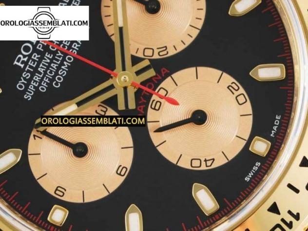 Rolex Replica DAYTONA 116508 1:1 BEST EDITION QUADRANTE NERO/YG SU BRACCIALE YG SA4130 V2 - Foto 8
