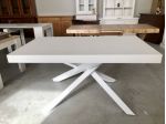 NUOVO TAVOLO NOBILITATO 160x90 ALLUNGABILE 260x90, FINITURA BIANCO CONSUMATO