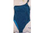Costume intero 1 Classe monospalla azzurro lurex taglia II