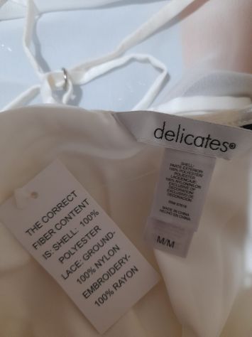 VESTAGLIA DA DONNA IN CHIFFON TRASPARENTE & SOTTOVESTE ABBINATA BIANCO PANNA S,M - Foto 9