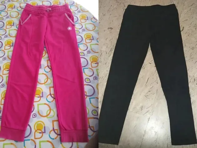 Pantalone tuta champion più Pantalone felpato bimba 6 anni In buono stato - Foto 7