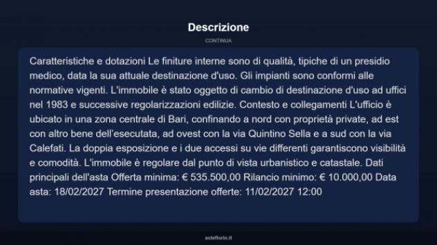 Immobile in asta di 210 m² con più di 5 locali in vendita a Bari - Foto 4