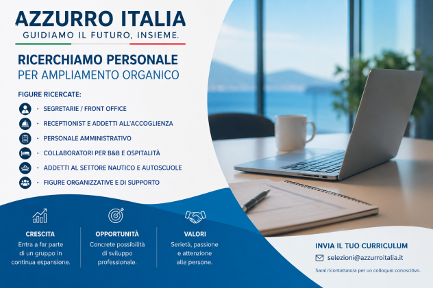 Gruppo imprenditoriale seleziona personale per ampliamento organico