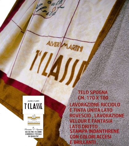 Telo spugna 1^CLASSE cm. 170 x 100 unisex , mare , barca, piscina ecc. - Foto 4