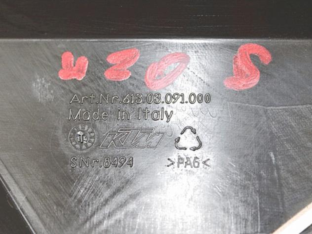 COVER LATERALE ANTERIORE SINISTRA KTM 1290 SUPER DUKE R ABS 2014 - 2016 61303091000 LEFT SIDE COVER LEGGERMENTE SBIADITA - Foto 3