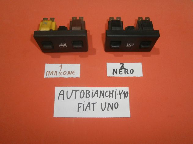 Interruttori pulsanti alza vetro Fiat uno Autobianchi y10 NERI MARRONI "NUOVI" - Foto 4