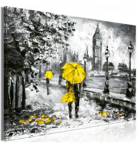 Quadro Ombrelli Gialli A Londra Cm.90x60 E 120x80 ARREDALACASA