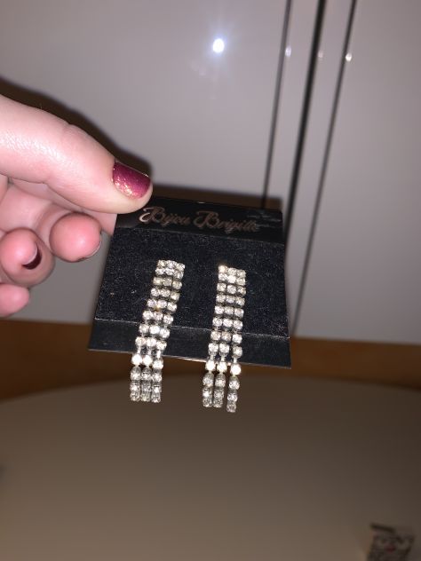 COPPIA DI ORECCHINI VINTAGE DA DONNA ANNI ‘90/2000,BIGIOTTERIA,IN METALLO E ZIRC - Foto 8