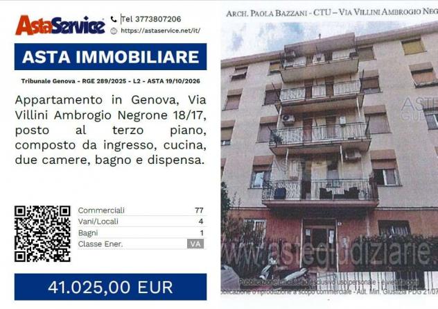 289/2025 2 GE - Tribunale Genova - RGE 289/2025 - L2 - ASTA 19/10/2026