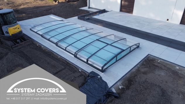 Tettoie e Coperture per Piscine, Copertura telescopica per Piscina 4,2x8,5x0,6m - Foto 2