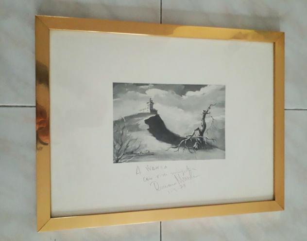 Stampa foto quadro Romano Mussolini autografata